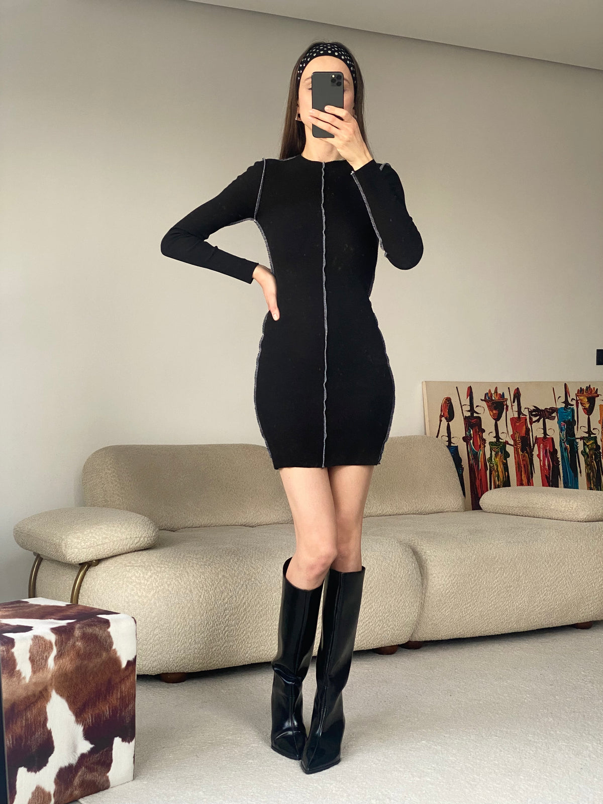 Liliana Black Mini Elbise