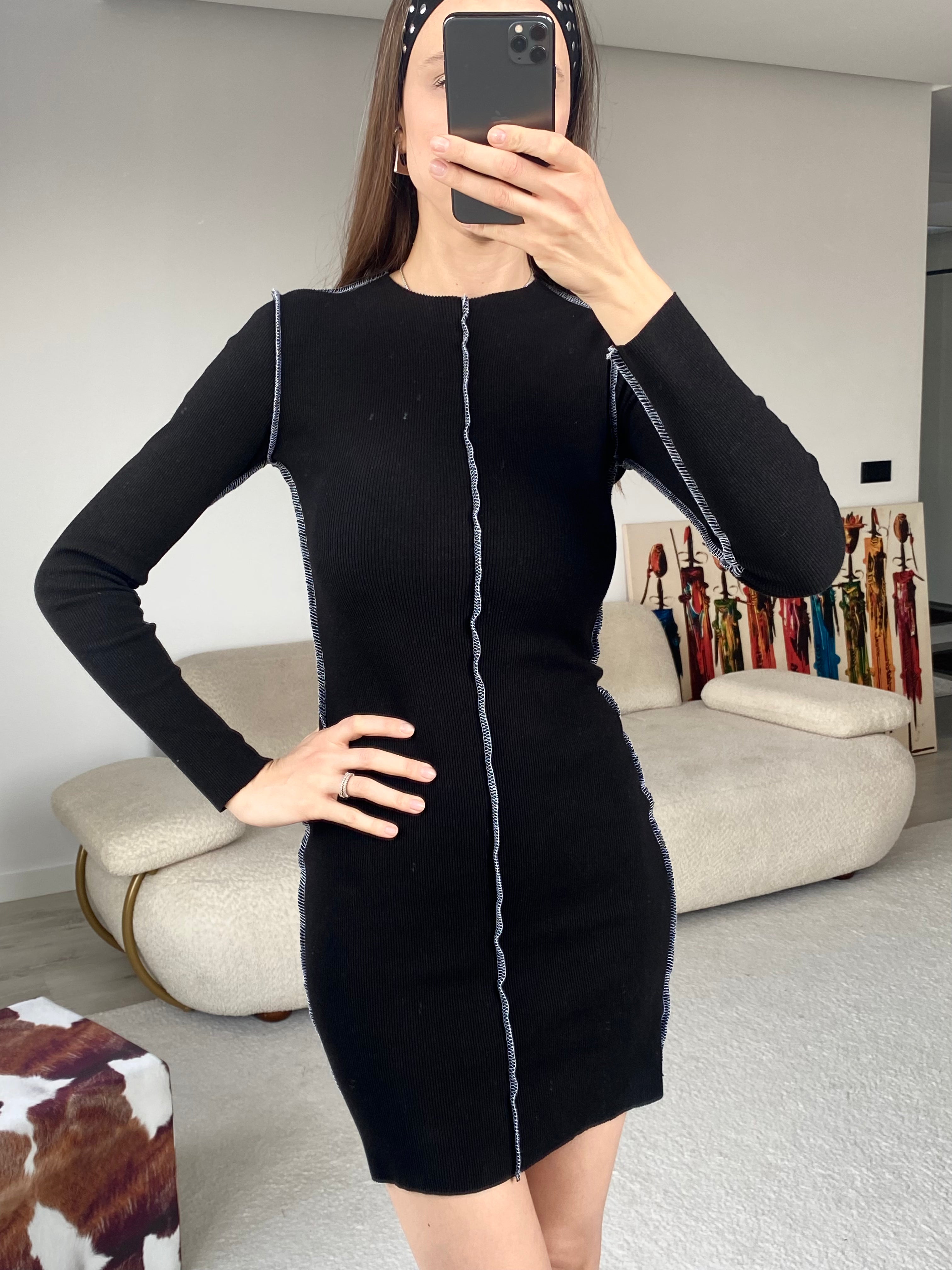 Liliana Black Mini Elbise