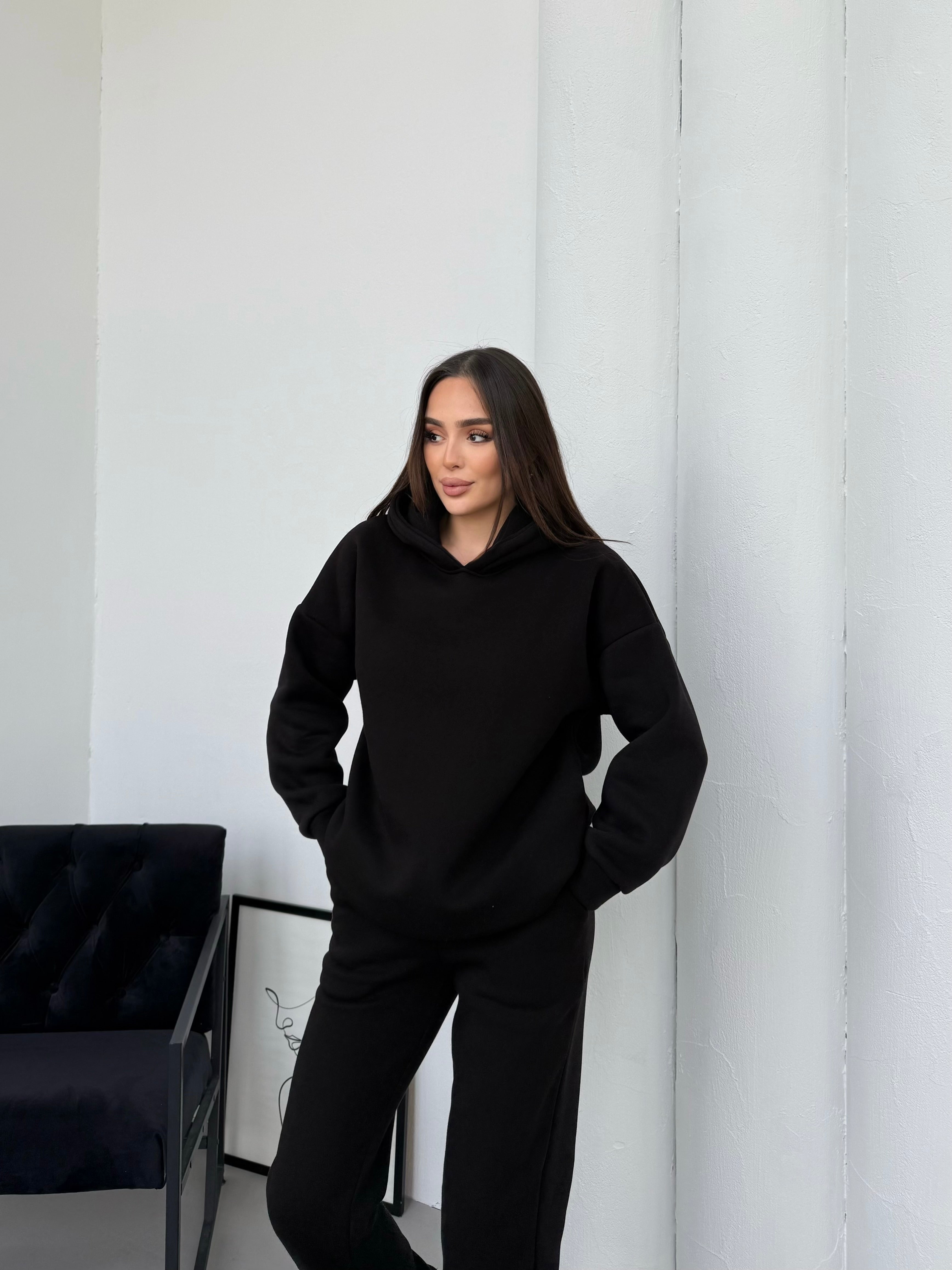 Basic Oversize Eşofman Takımı - Siyah