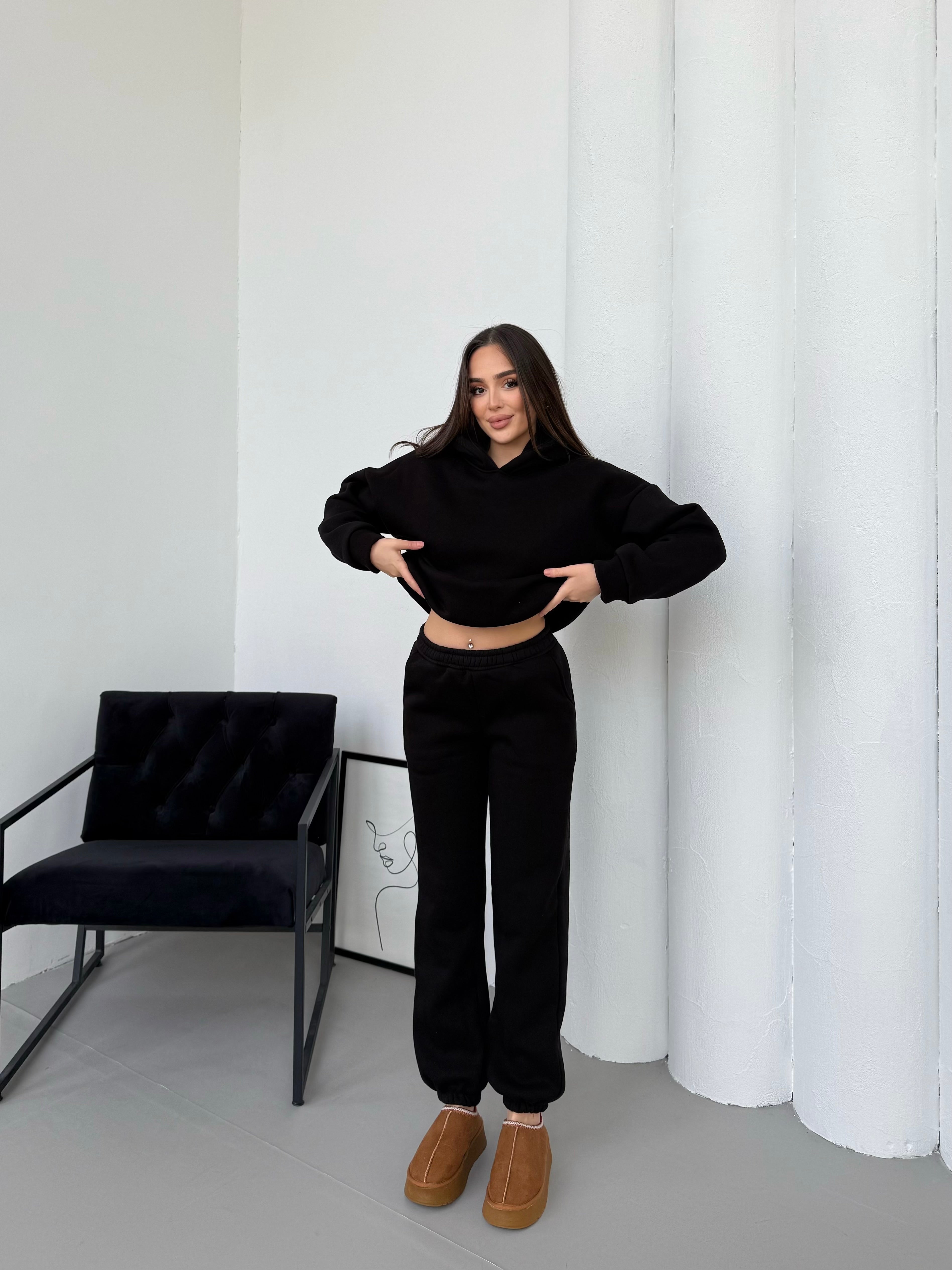 Basic Oversize Eşofman Takımı - Siyah