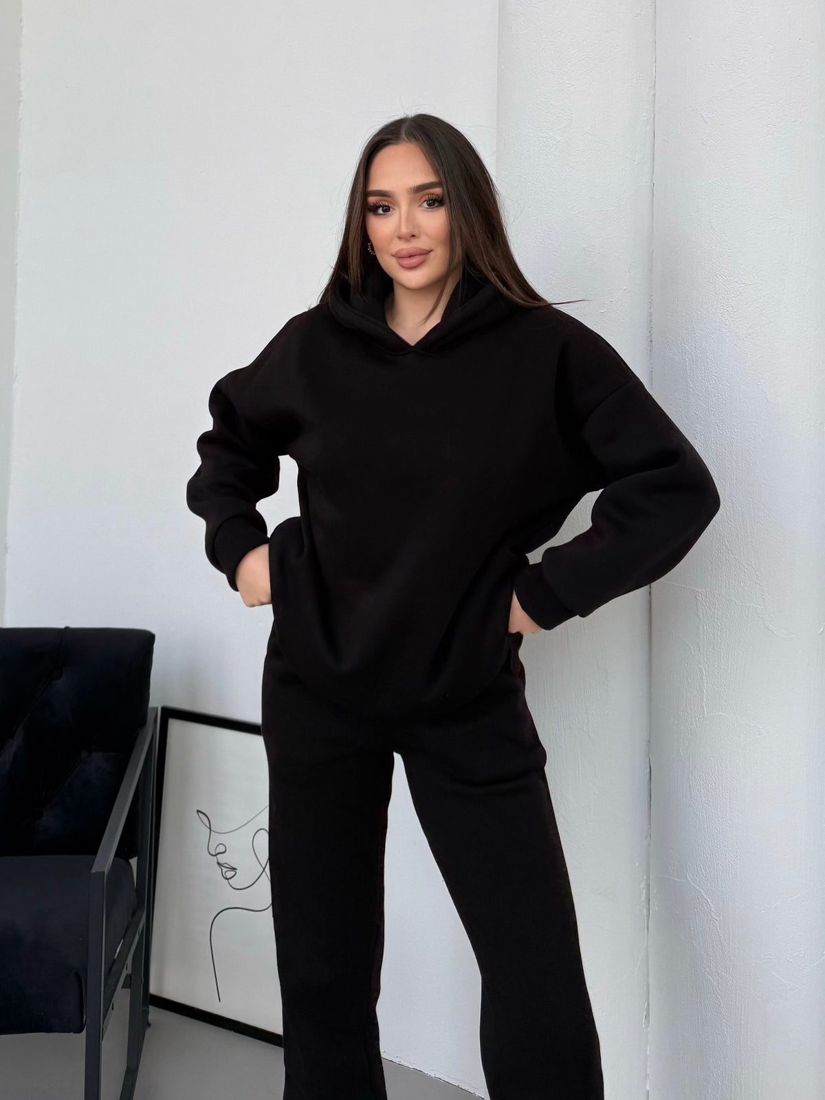 Basic Oversize Eşofman Takımı - Siyah